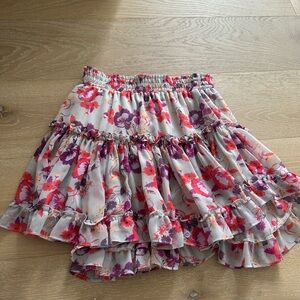 Misa Los Angeles Pink and Red Bubble Mini Skirt